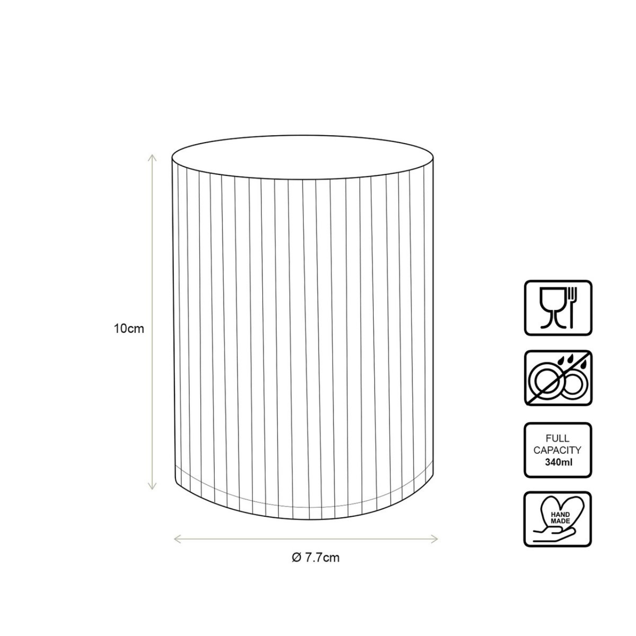 vtwonen Wijnglazen Waterglas - 2-delige set - 42cl - Geribbeld met gouden rand