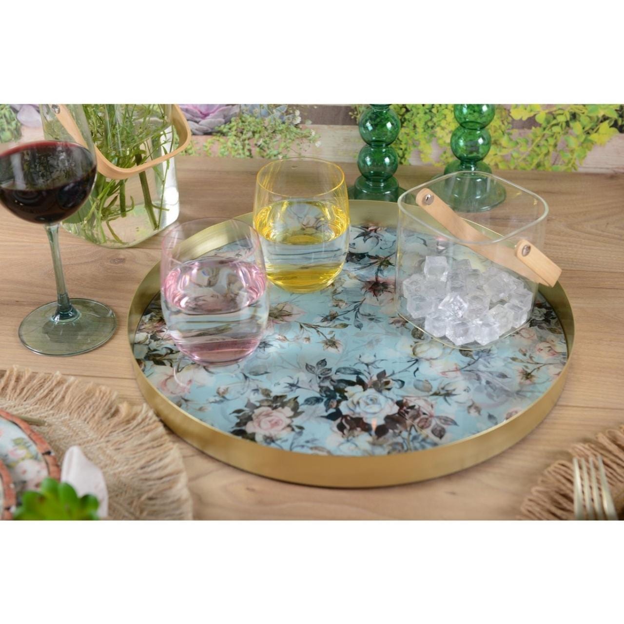 Aulica Dienblad Dienblad Flower - 35cm | Vintage