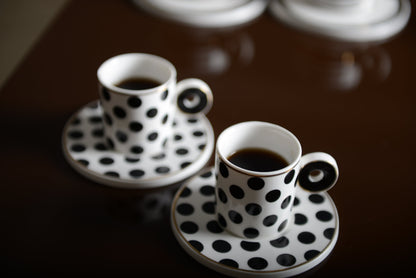 Aulica Koffie- en Theemokken Espressokopjes retro - 4-delige set