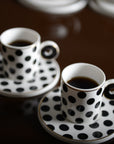 Aulica Koffie- en Theemokken Espressokopjes retro - 4-delige set