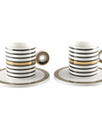 Aulica Koffie- en Theemokken Koffiekop retro - 4-delige set - Stripes