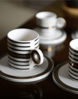 Aulica Koffie- en Theemokken Koffiekop retro - 4-delige set - Stripes