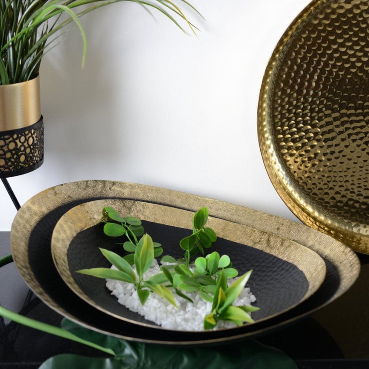 Aulica Saladeschaal Saladeschaal 35x29cm | Black & Gold