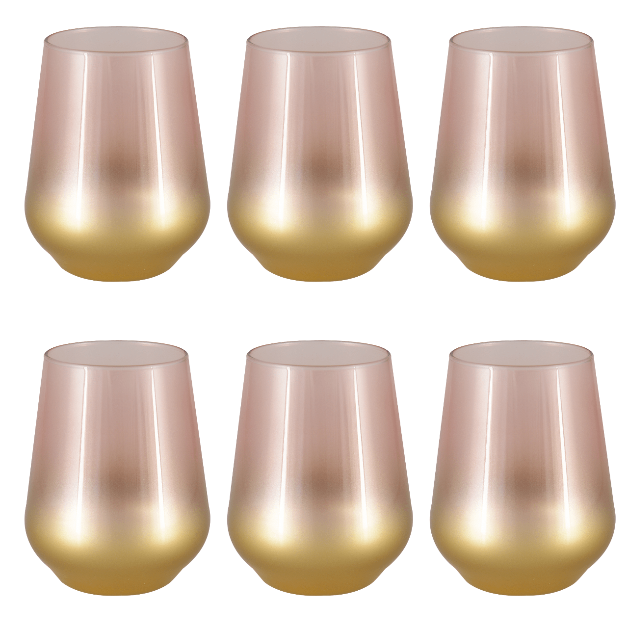 Aulica Tumbler glazen Waterglazen - 6-delige set - 30cl | Pink Glow