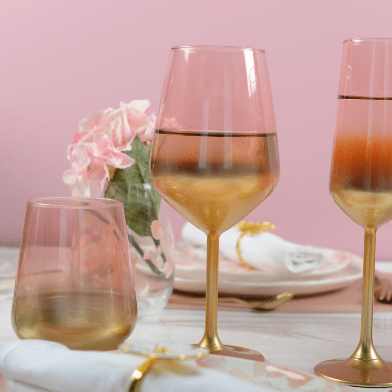 Aulica Wijnglazen Wijnglazen - 6-delige set - 30cl | Pink Glow