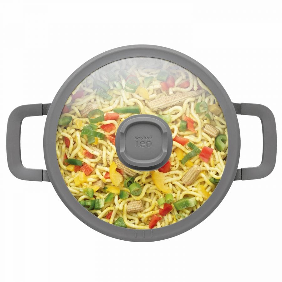 BergHOFF Kookpan Kookpot Stone 24x14cm 5,6L - Downdraft en afgiet deksel | Leo