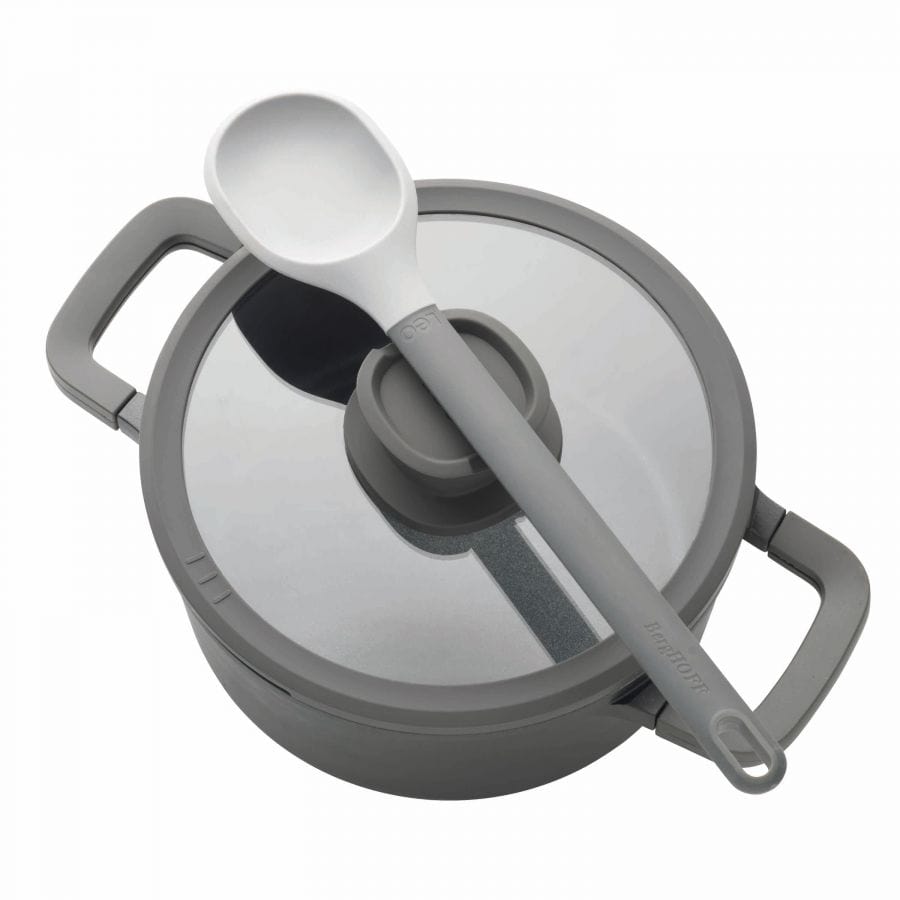 BergHOFF Kookpan Kookpot Stone 24x14cm 5,6L - Downdraft en afgiet deksel | Leo