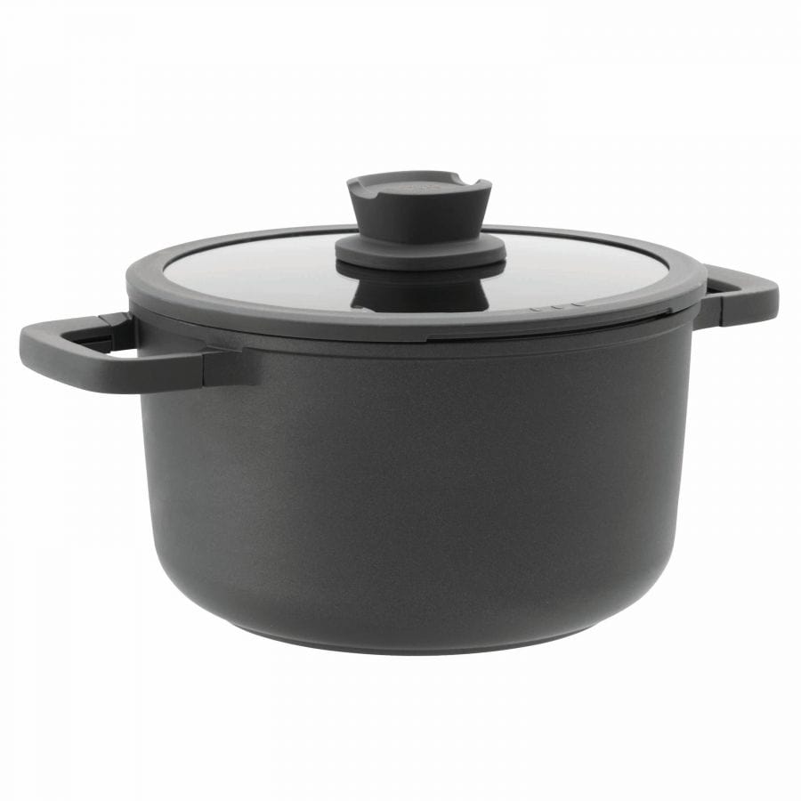 BergHOFF Kookpan Kookpot Stone 24x14cm 5,6L - Downdraft en afgiet deksel | Leo