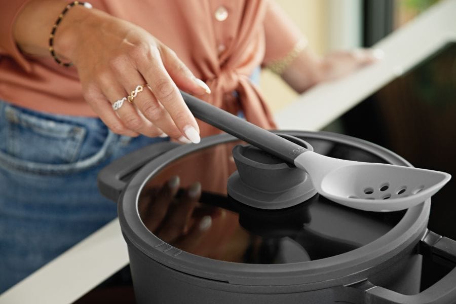 BergHOFF Kookpan Kookpot Stone 24x14cm 5,6L - Downdraft en afgiet deksel | Leo