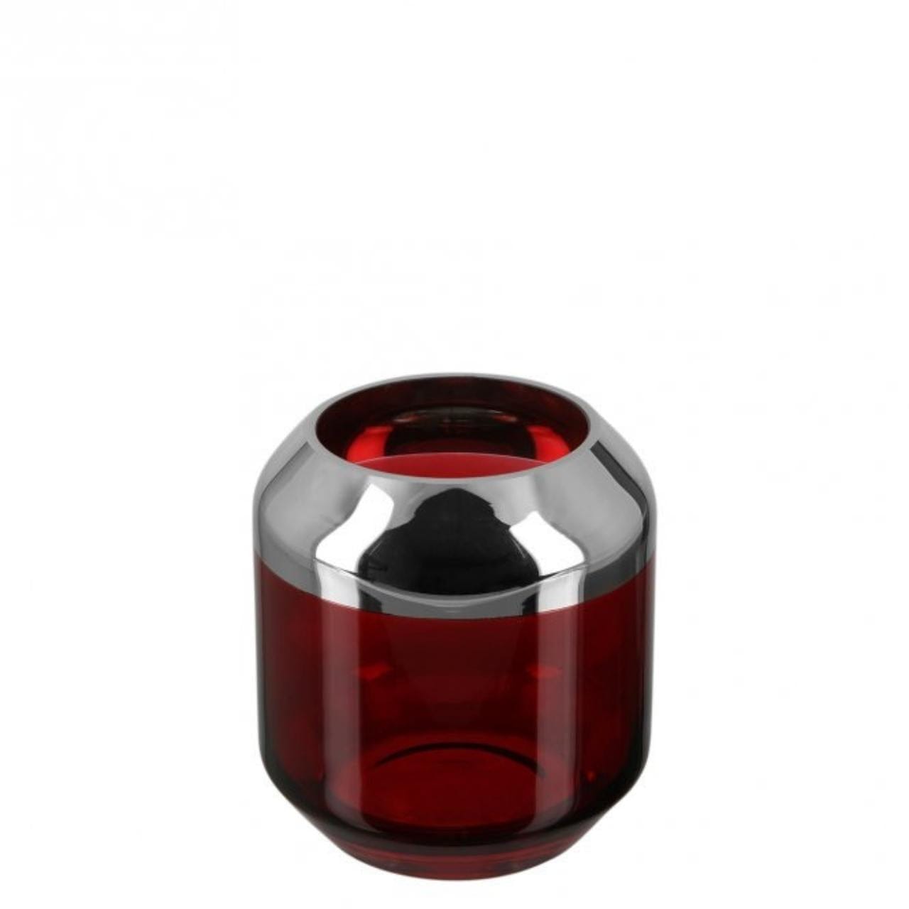 Fink Theelichthouder Theelichthouder 20cm - Glas - Rood | Smilla