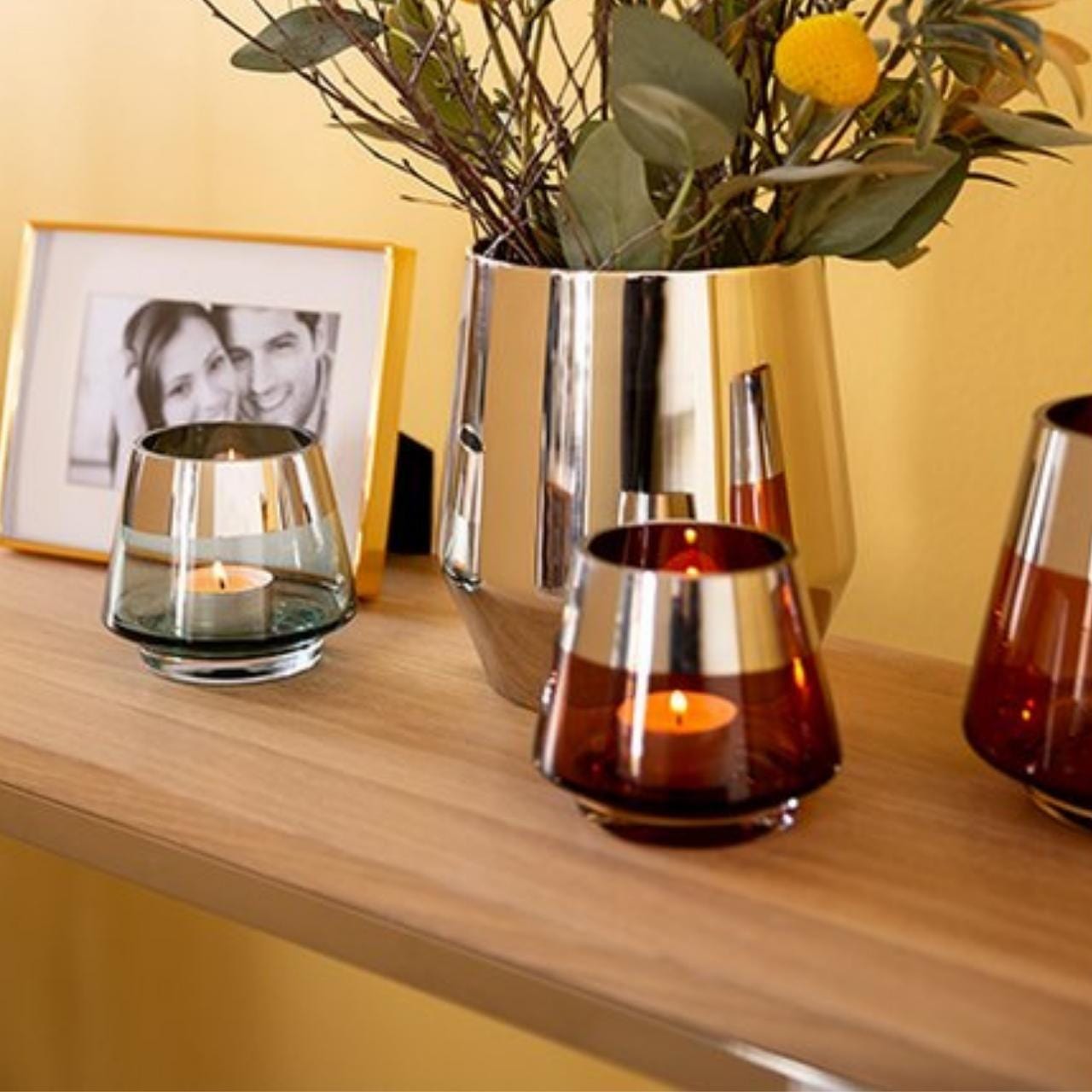 Fink Theelichthouder Theelichthouder 9cm - Glas - Turquoise | Jona