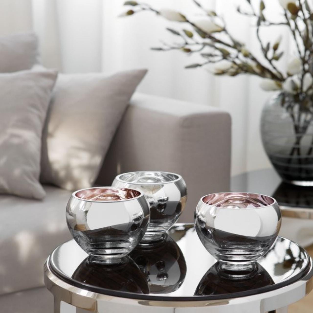 Fink Theelichthouder Theelichthouder - Glas - Roze | Colore