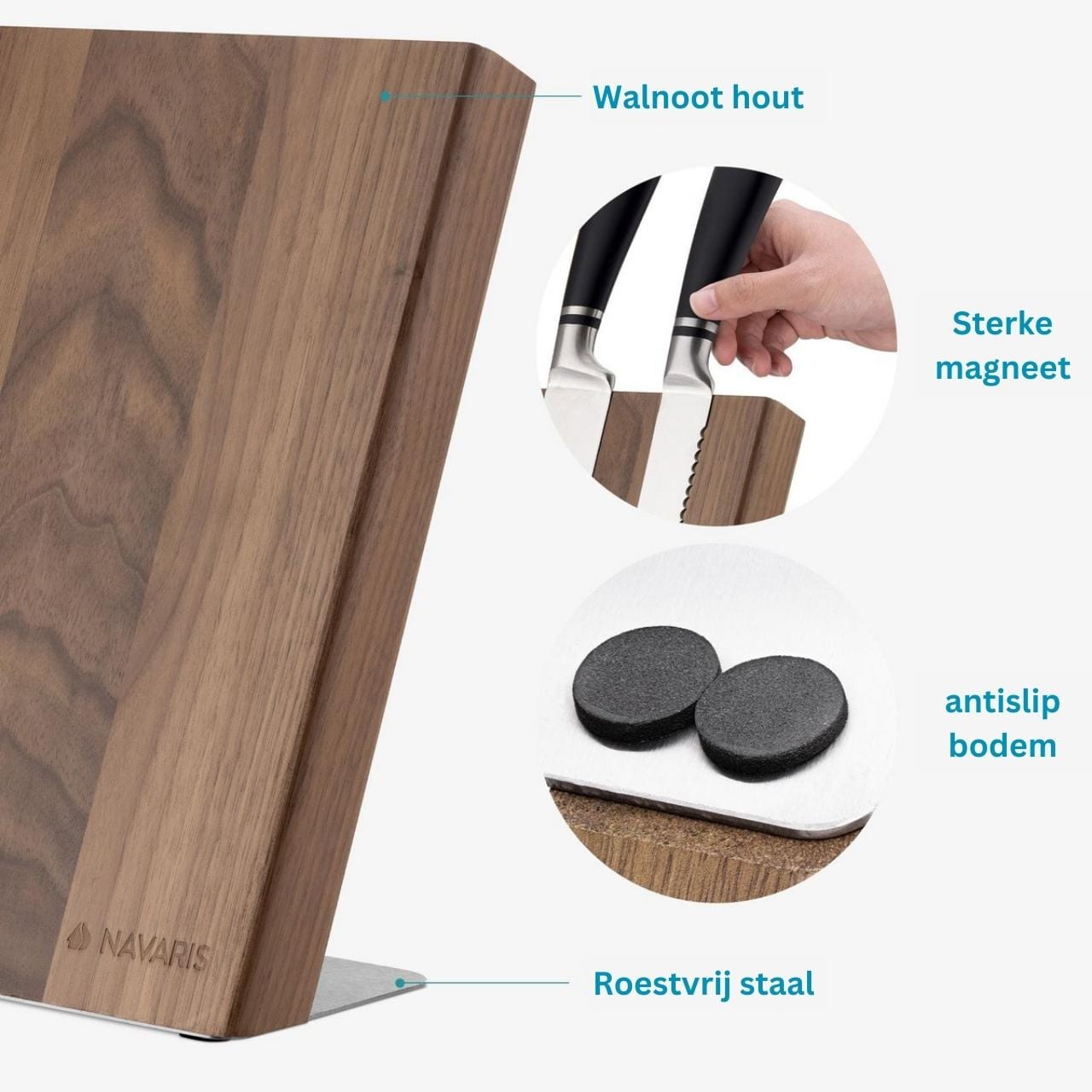 Livoo Messenset Messenblok - magnetisch | Walnoot