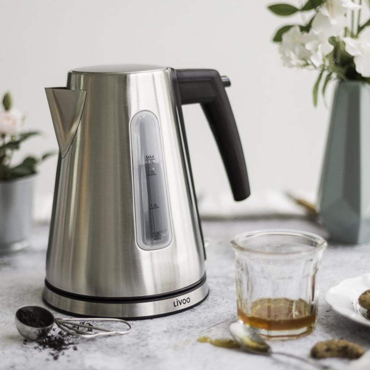 Livoo Waterkoker Waterkoker -1,7L | Zilver