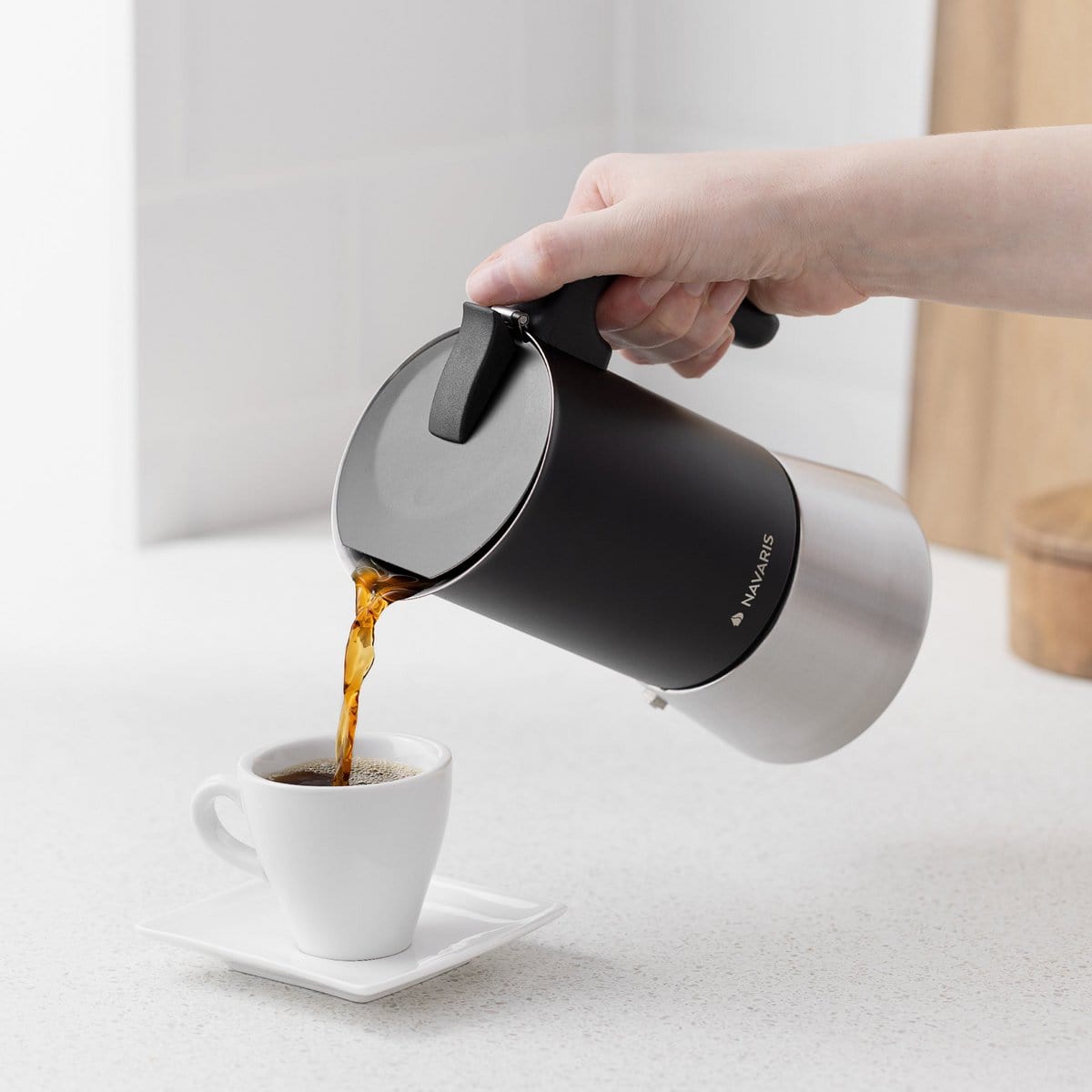 Navaris Perculator Espressomaker - 6 kopjes | Zwart