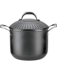 Pensofal Internatinal Pannenset Pastapan 20cm - 5L - deksel met vergiet - Antraciet | Invictum