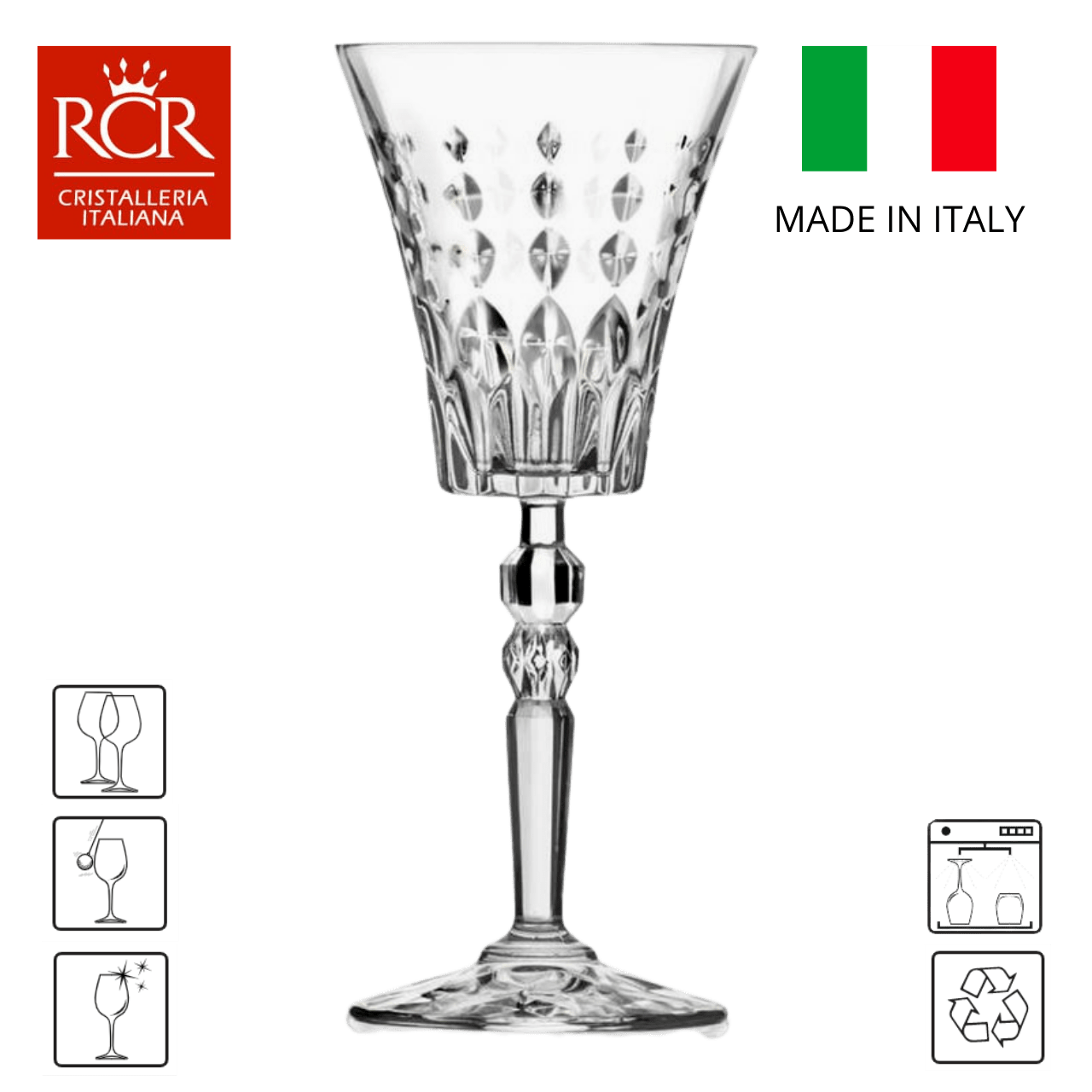 RCR - Cristalleria Italiana Glazen Rode wijnglazen - 6-delige set - 26cl | Marilyn