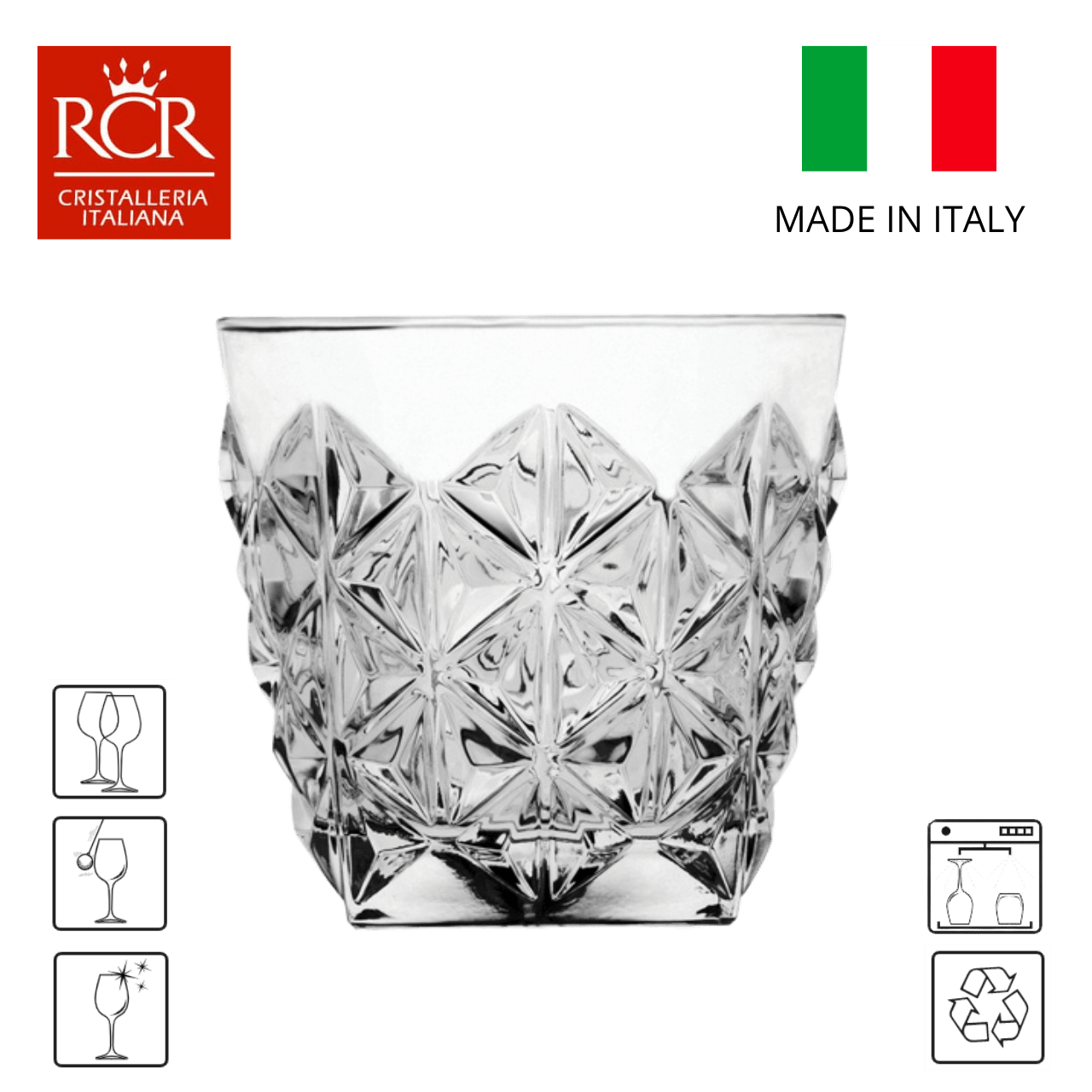 RCR - Cristalleria Italiana Glazen Tumblerglas 37cl - 6-delige set | Enigma