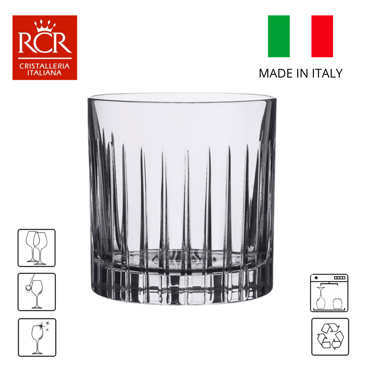 RCR - Cristalleria Italiana Glazen Water- en Whiskeyglas 36cl - 6-delige set | Timeless