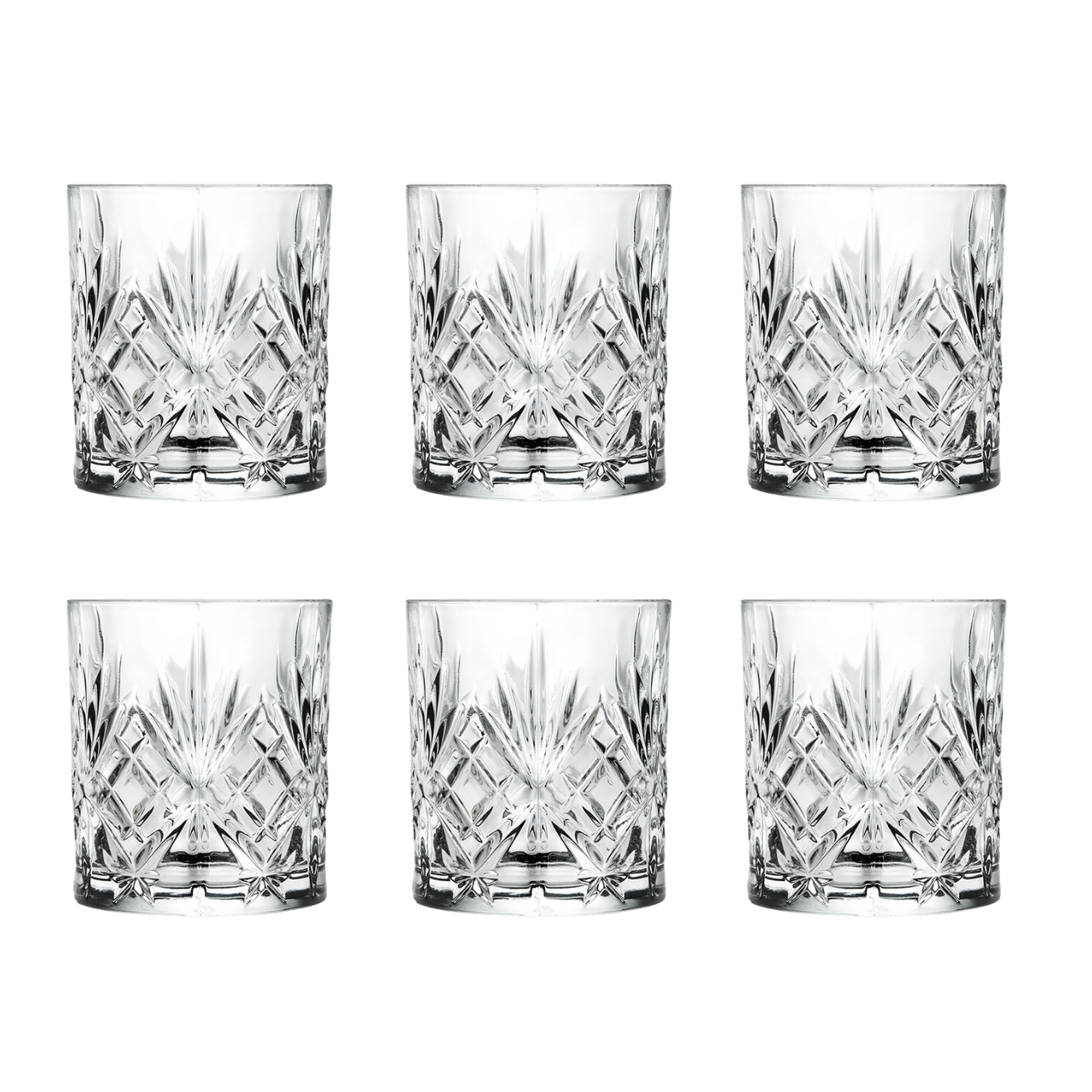 RCR - Cristalleria Italiana Glazen Whiskey- Waterglazen - 6-delige set - 31cl | Melodia