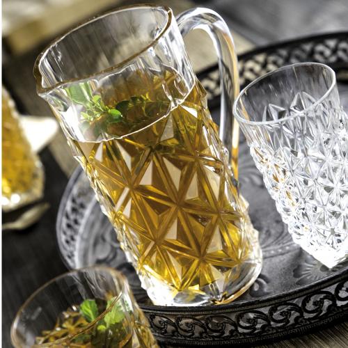 RCR - Cristalleria Italiana Schenkkan 7-delige set - Schenkkan en 6 tumbler glazen | Enigma