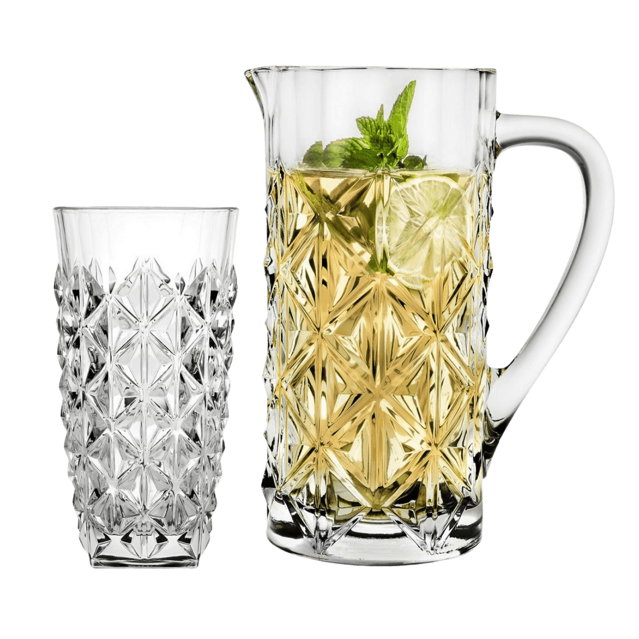 RCR - Cristalleria Italiana Schenkkan 7-delige set - Schenkkan en 6 tumbler glazen | Enigma