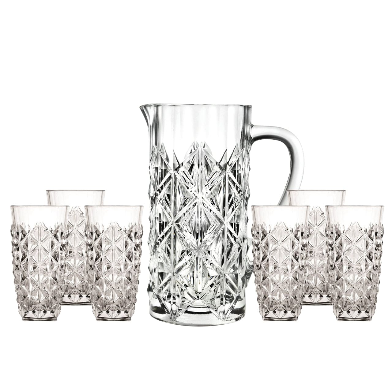 RCR - Cristalleria Italiana Schenkkan 7-delige set - Schenkkan en 6 tumbler glazen | Enigma