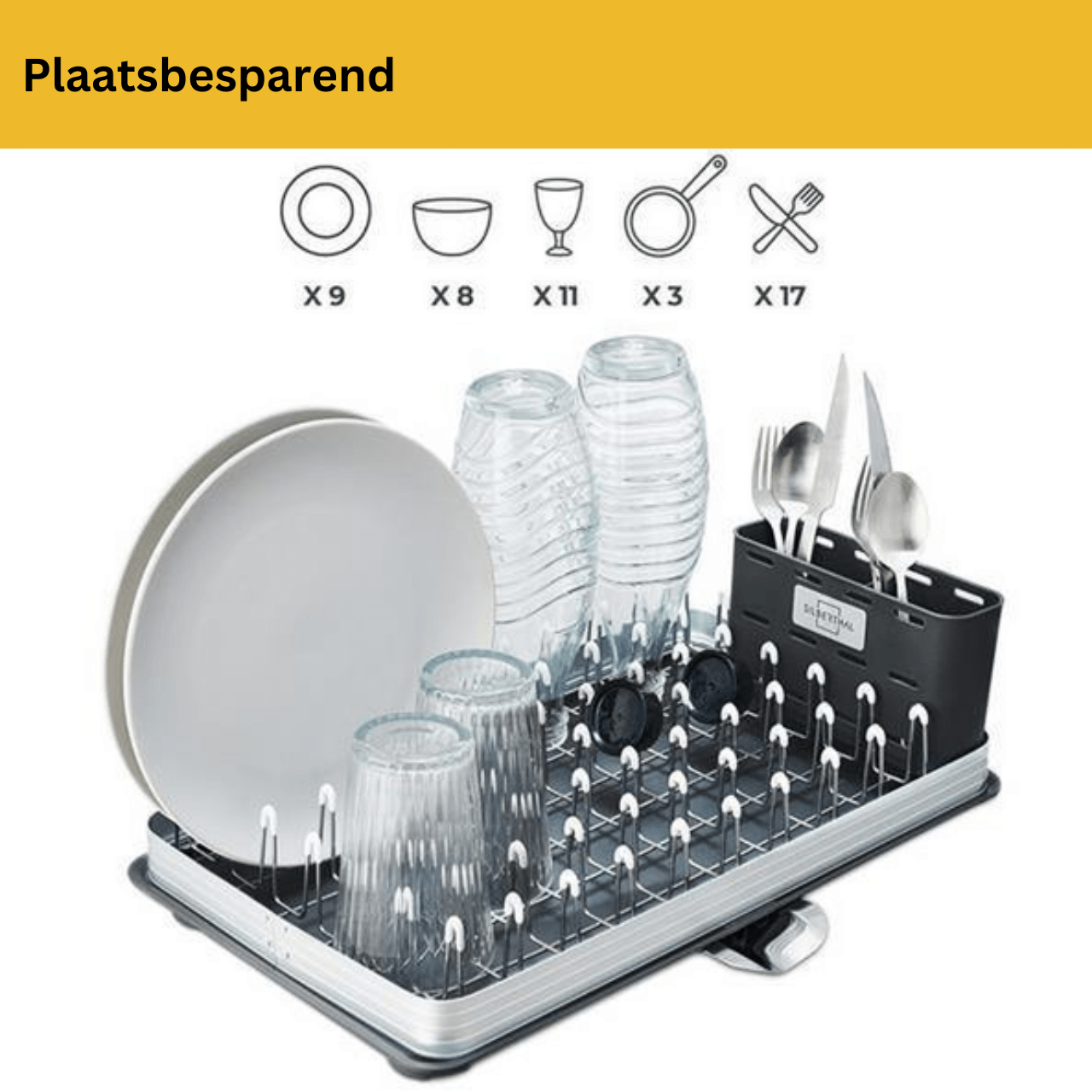 Silbertahl Afdruiprek Afdruiprek met bestekmand - 32x48cm