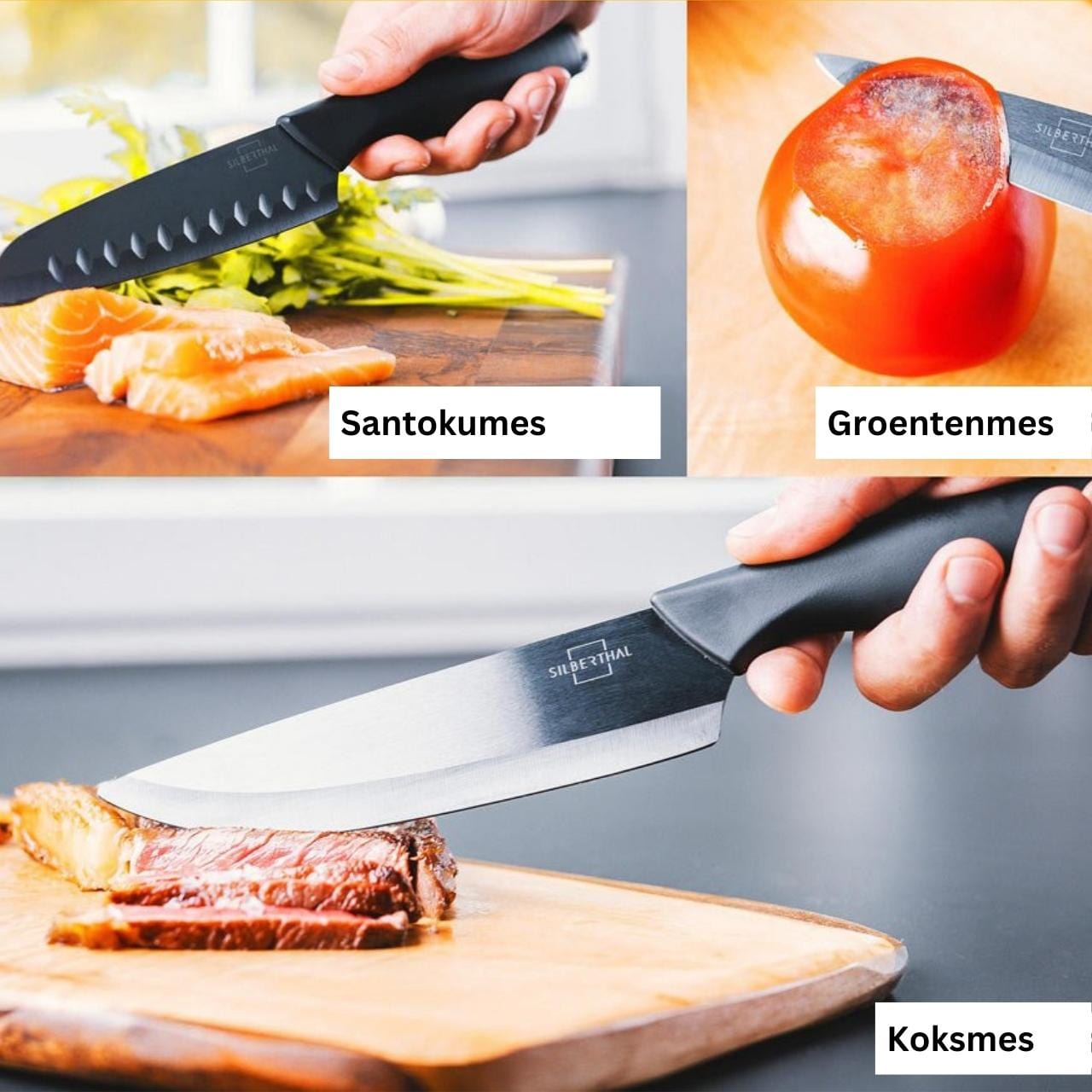 Silbertahl Messenset 3-delig keramisch messenset - Zwart