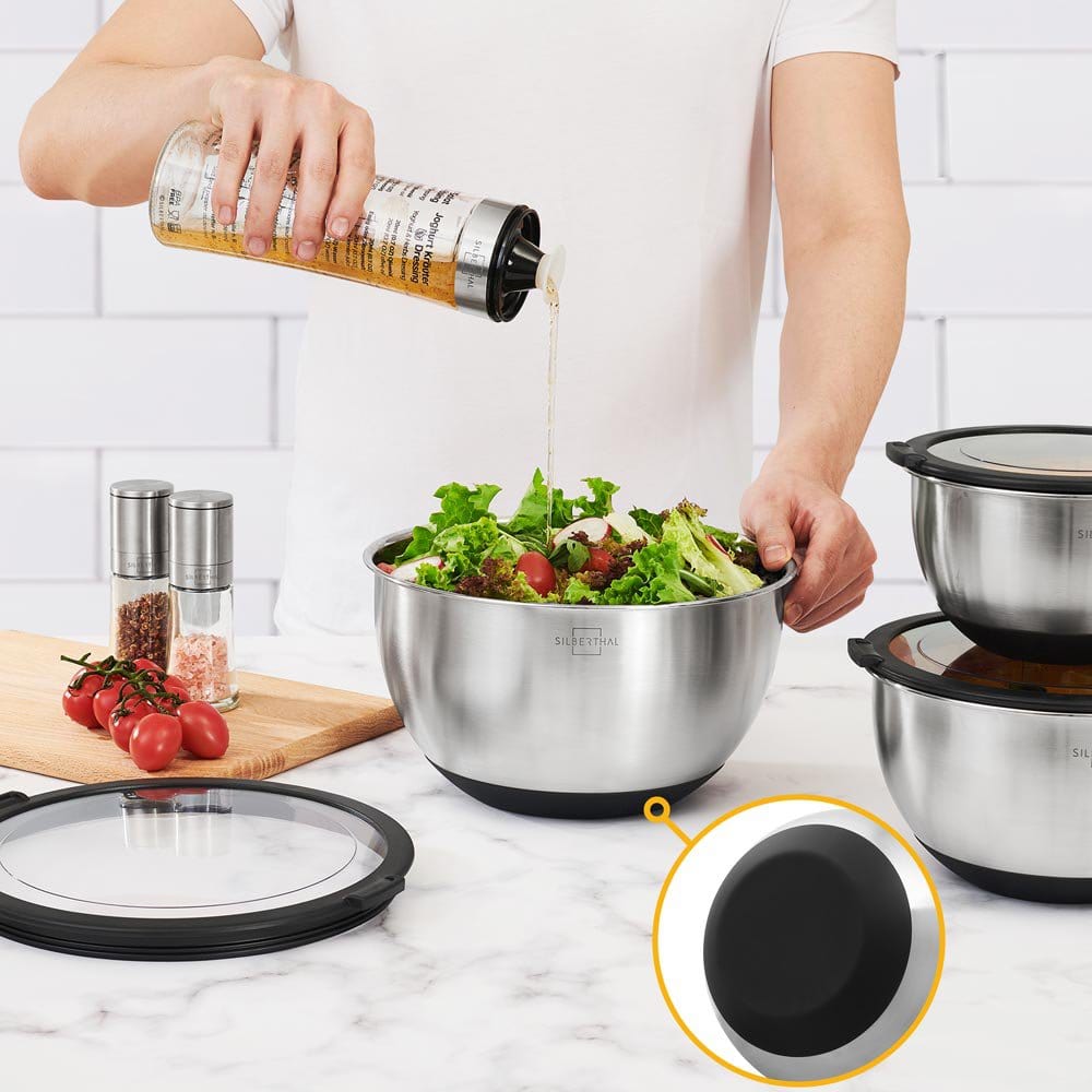 Silbertahl Multikommen Multikommen met deksel - 3-delige set - RVS