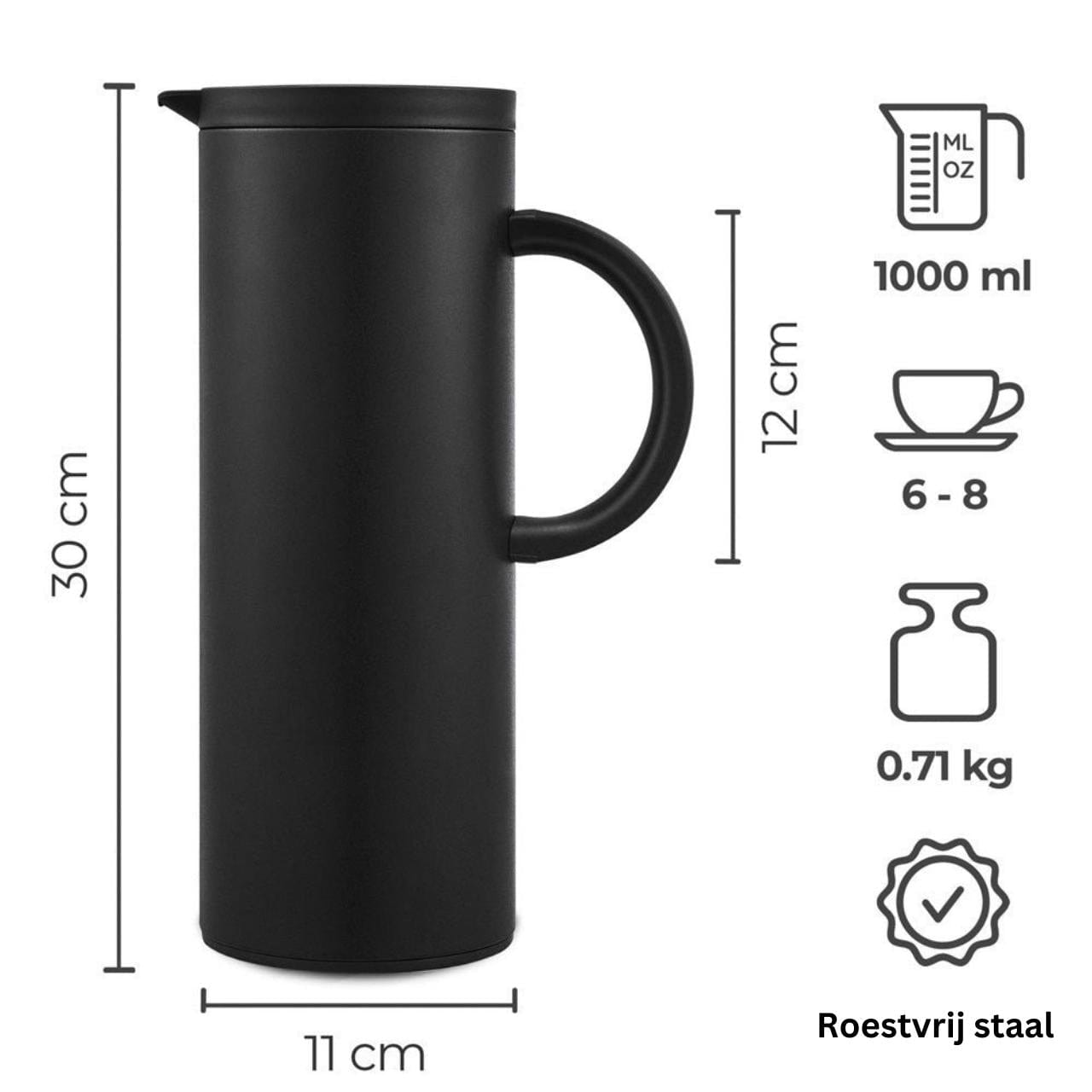 Silbertahl Thermoskan Thermoskan - Zwart - 1L