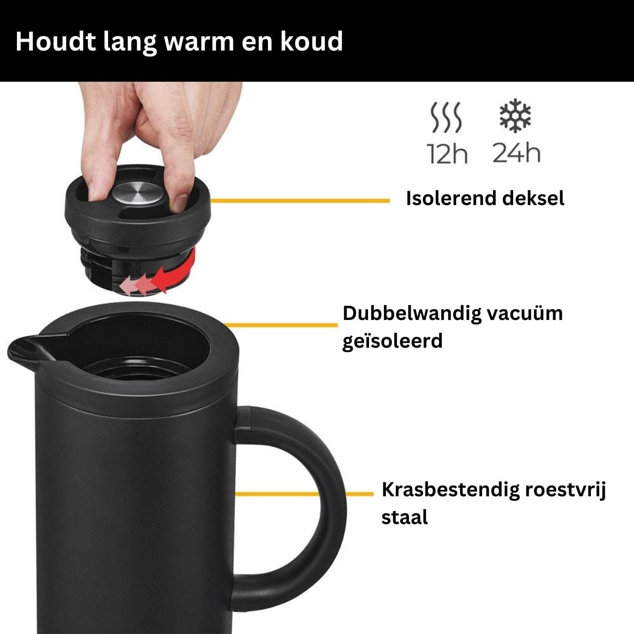 Silbertahl Thermoskan Thermoskan - Zwart - 1L