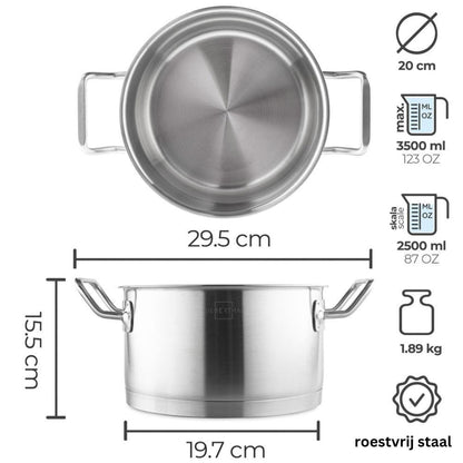Silberthal Kookpot Kookpan - 20cm | RVS