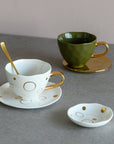 Urban Nature Culture Koffie- en Theemokken Koffie & Theekop met schotel - Gouden cirkel | Good Morning