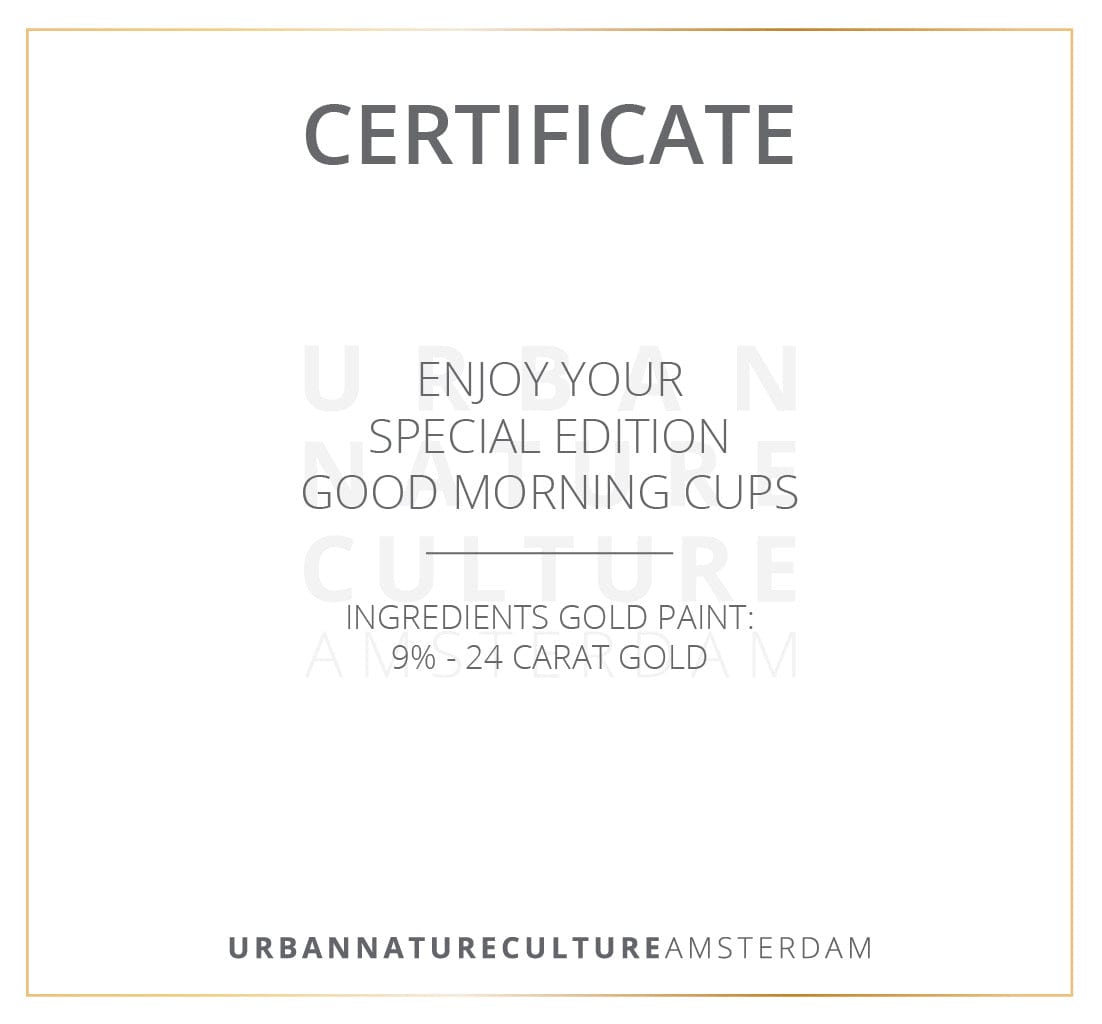 Urban Nature Culture Koffie- en Theemokken Koffie & Theekop met schotel - Gouden cirkel | Good Morning