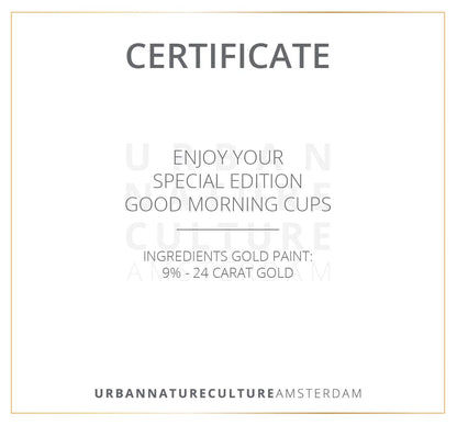 Urban Nature Culture Koffie- en Theemokken Koffie & Theekop met schotel - Gouden cirkel | Good Morning